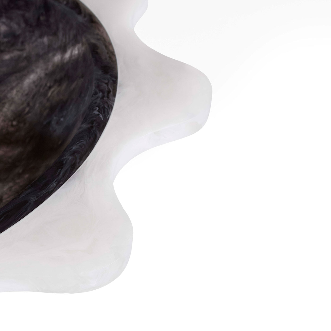 Ciotola ondulata Como nera e bianca