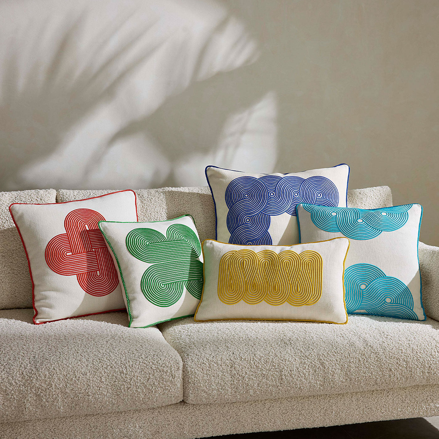 Cuscino Pompidou Aqua Half Circles