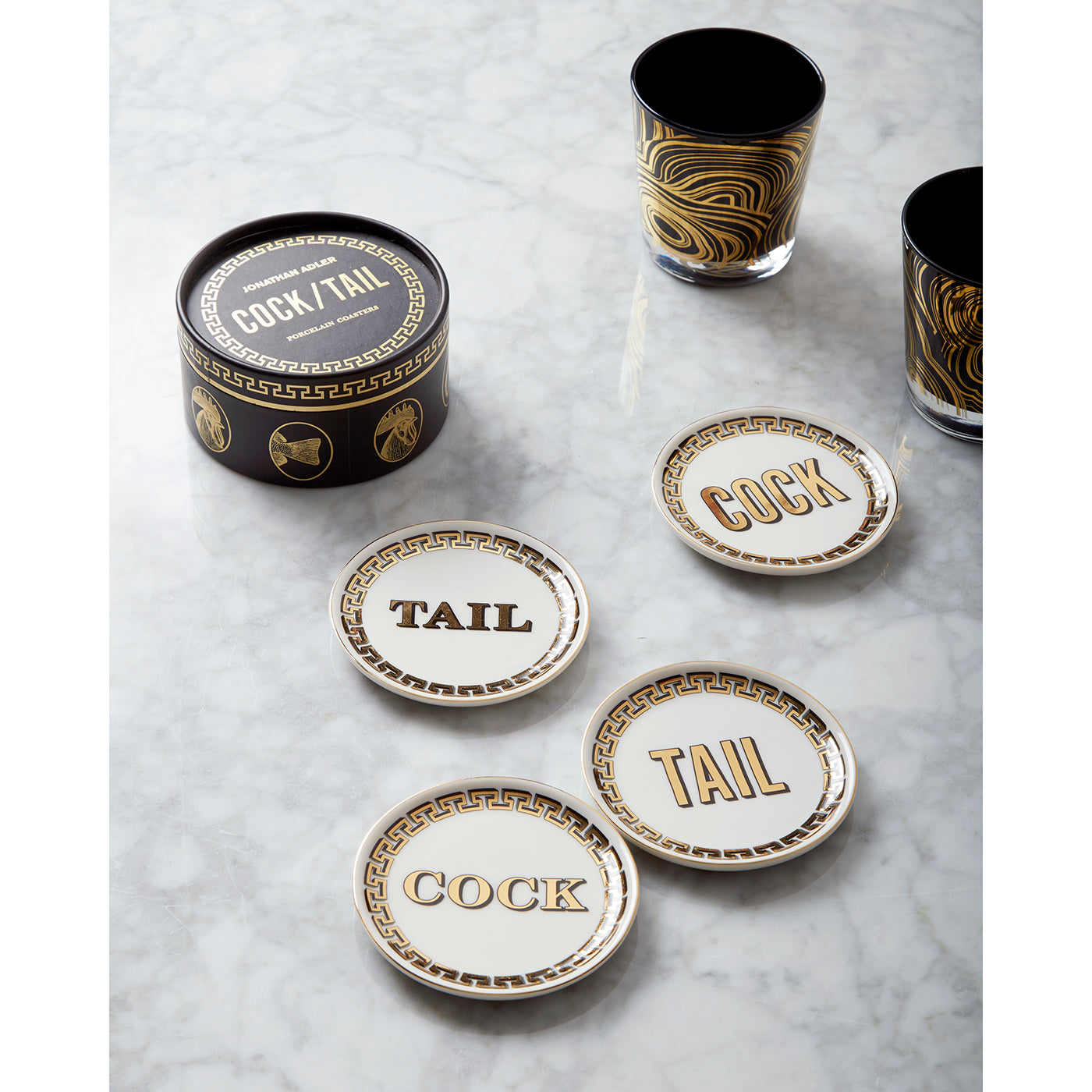 Sottobicchieri a forma di coda di pollo