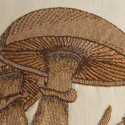 Cuscino con perline a forma di funghi grandi