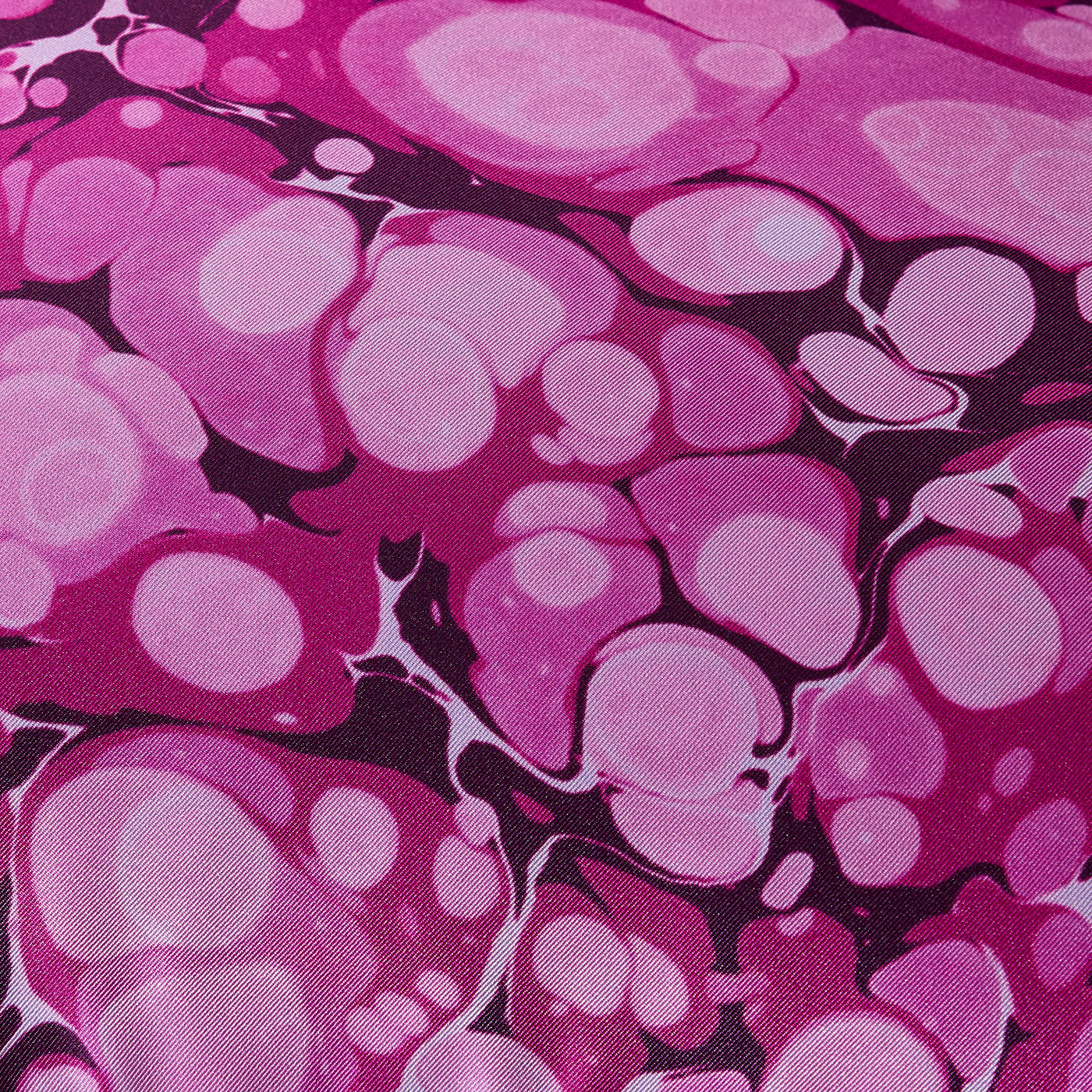 Cuscino in seta fucsia marmorizzata