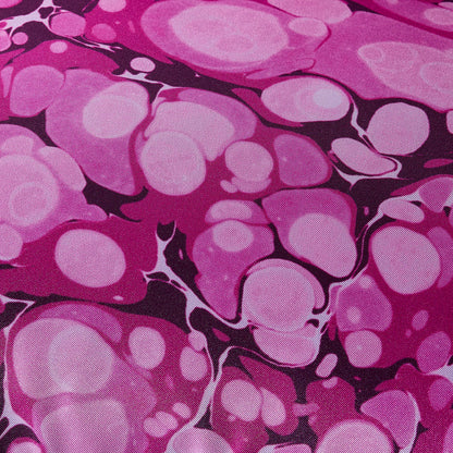 Cuscino in seta fucsia marmorizzata