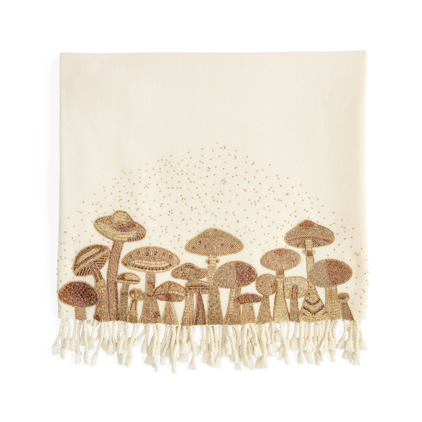 Coperta decorata con funghi