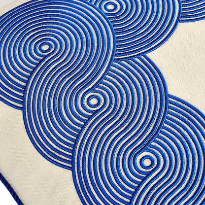 Cuscino Pompidou con bordo in cobalto