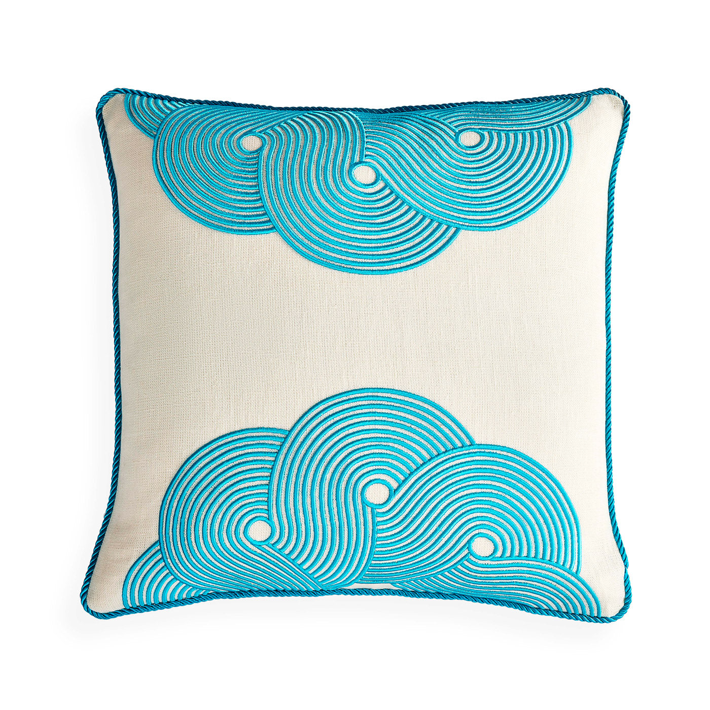 Cuscino Pompidou Aqua Half Circles