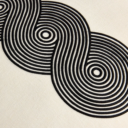 Cuscino Pompidou B&amp;W Loops Circles